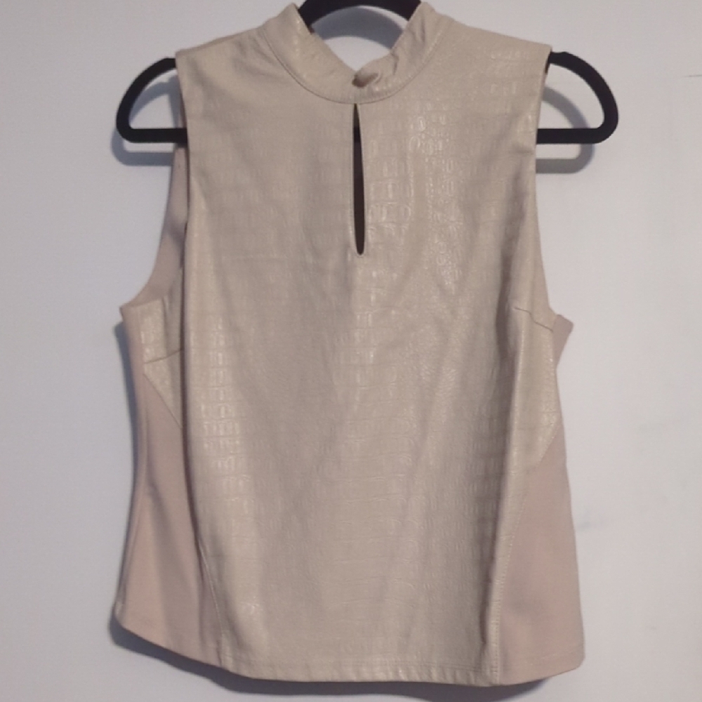 Elegant Cream Sleeveless Top
